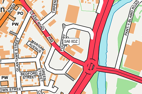 SA6 8DZ map - OS OpenMap – Local (Ordnance Survey)