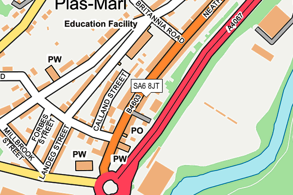 SA6 8JT map - OS OpenMap – Local (Ordnance Survey)