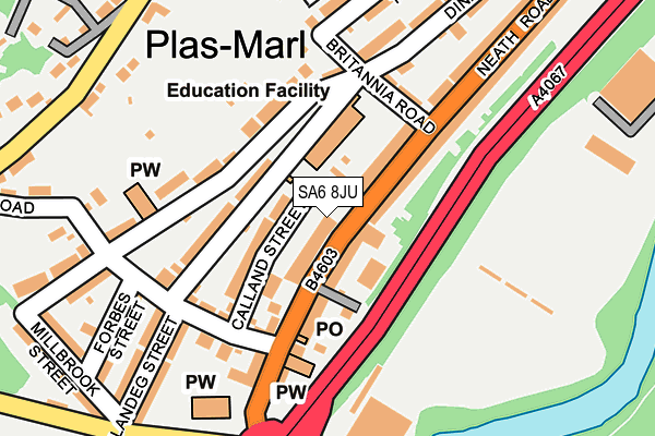 SA6 8JU map - OS OpenMap – Local (Ordnance Survey)