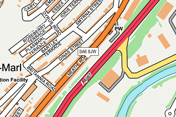 SA6 8JW map - OS OpenMap – Local (Ordnance Survey)