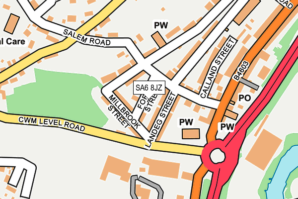 SA6 8JZ map - OS OpenMap – Local (Ordnance Survey)