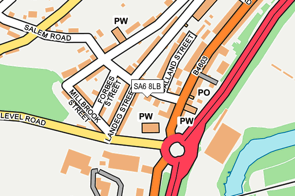 SA6 8LB map - OS OpenMap – Local (Ordnance Survey)