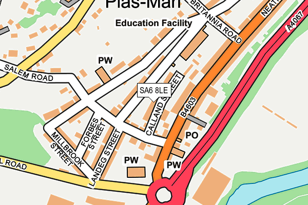 SA6 8LE map - OS OpenMap – Local (Ordnance Survey)