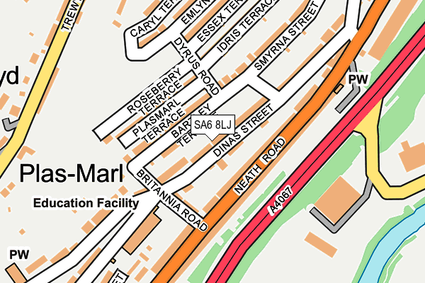 SA6 8LJ map - OS OpenMap – Local (Ordnance Survey)