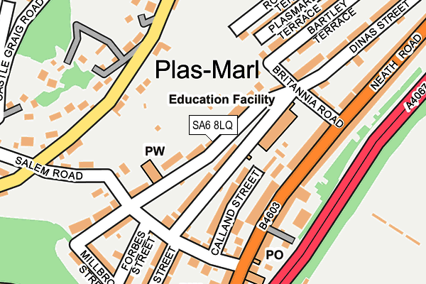 SA6 8LQ map - OS OpenMap – Local (Ordnance Survey)