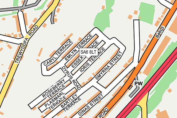 SA6 8LT map - OS OpenMap – Local (Ordnance Survey)