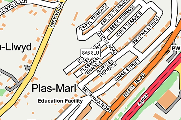 SA6 8LU map - OS OpenMap – Local (Ordnance Survey)