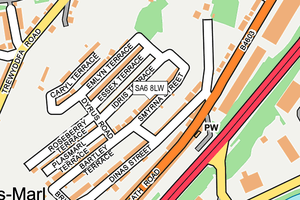 SA6 8LW map - OS OpenMap – Local (Ordnance Survey)