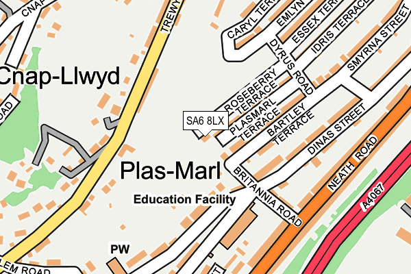 SA6 8LX map - OS OpenMap – Local (Ordnance Survey)