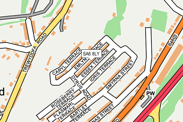 SA6 8LY map - OS OpenMap – Local (Ordnance Survey)