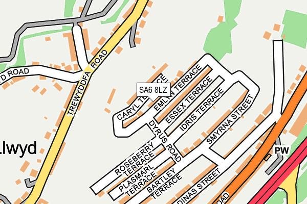 SA6 8LZ map - OS OpenMap – Local (Ordnance Survey)