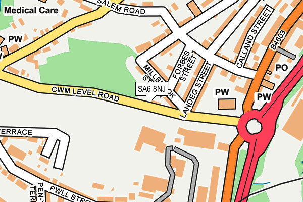 SA6 8NJ map - OS OpenMap – Local (Ordnance Survey)