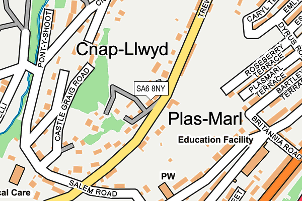 SA6 8NY map - OS OpenMap – Local (Ordnance Survey)