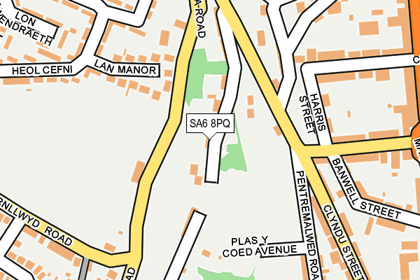 SA6 8PQ map - OS OpenMap – Local (Ordnance Survey)