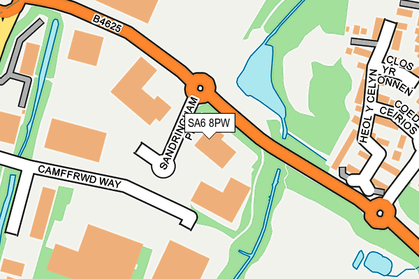 SA6 8PW map - OS OpenMap – Local (Ordnance Survey)