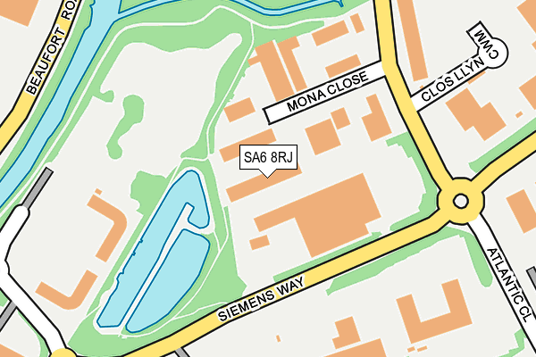 SA6 8RJ map - OS OpenMap – Local (Ordnance Survey)