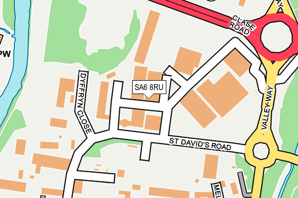 SA6 8RU map - OS OpenMap – Local (Ordnance Survey)