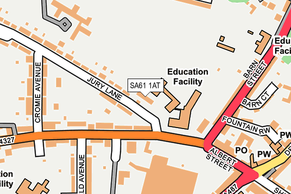 SA61 1AT map - OS OpenMap – Local (Ordnance Survey)