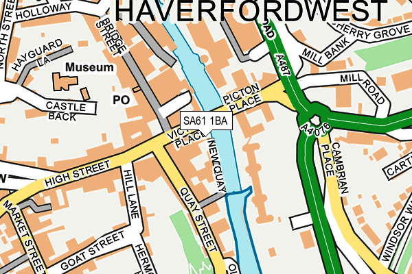 SA61 1BA map - OS OpenMap – Local (Ordnance Survey)