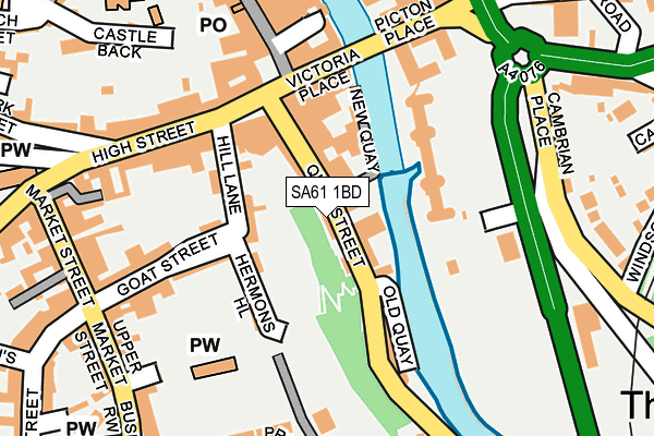 SA61 1BD map - OS OpenMap – Local (Ordnance Survey)
