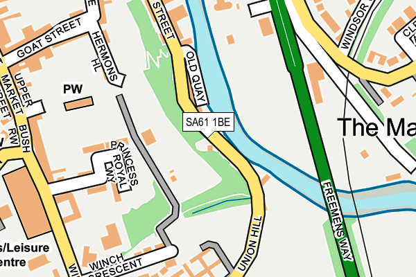 SA61 1BE map - OS OpenMap – Local (Ordnance Survey)