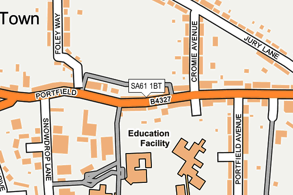 SA61 1BT map - OS OpenMap – Local (Ordnance Survey)