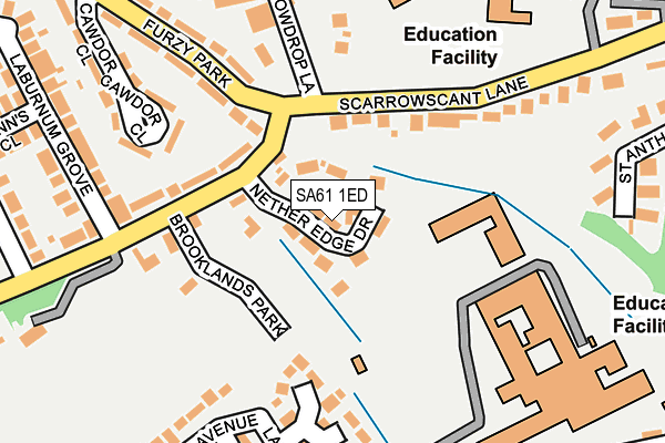 SA61 1ED map - OS OpenMap – Local (Ordnance Survey)