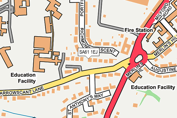 SA61 1EJ map - OS OpenMap – Local (Ordnance Survey)