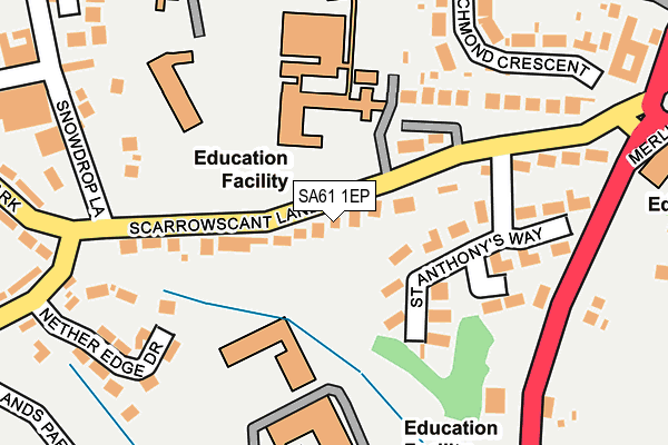 SA61 1EP map - OS OpenMap – Local (Ordnance Survey)