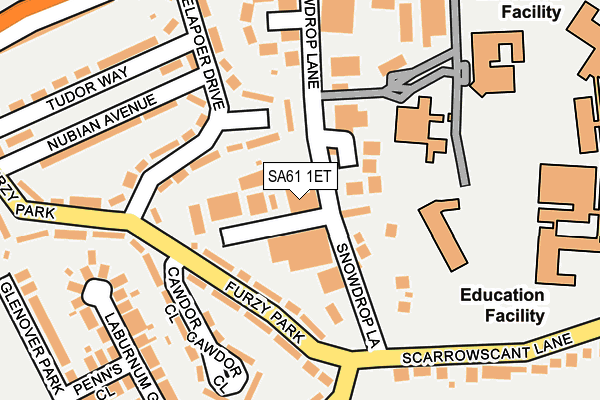 SA61 1ET map - OS OpenMap – Local (Ordnance Survey)