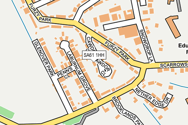 SA61 1HH map - OS OpenMap – Local (Ordnance Survey)