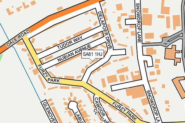 SA61 1HJ map - OS OpenMap – Local (Ordnance Survey)