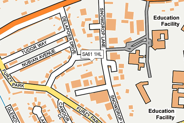 SA61 1HL map - OS OpenMap – Local (Ordnance Survey)