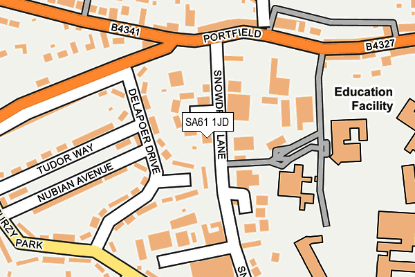 SA61 1JD map - OS OpenMap – Local (Ordnance Survey)