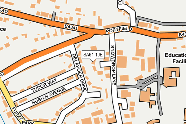 SA61 1JE map - OS OpenMap – Local (Ordnance Survey)