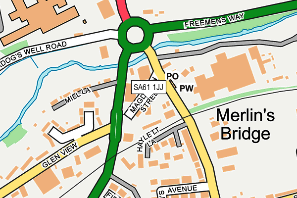SA61 1JJ map - OS OpenMap – Local (Ordnance Survey)