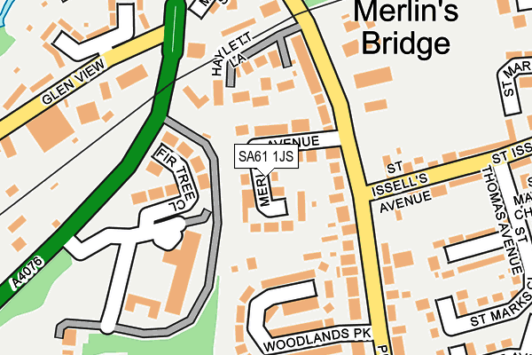 SA61 1JS map - OS OpenMap – Local (Ordnance Survey)