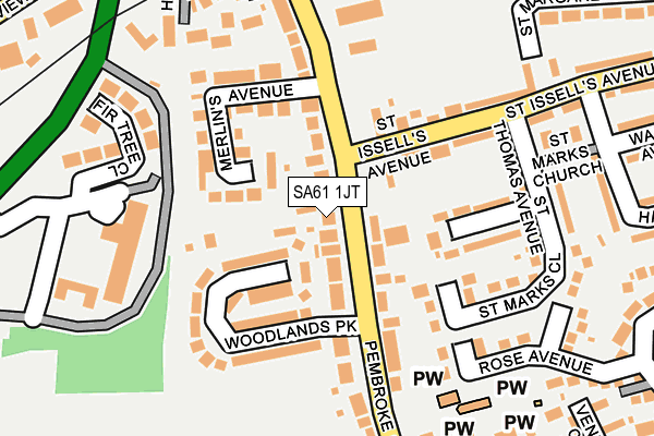 SA61 1JT map - OS OpenMap – Local (Ordnance Survey)