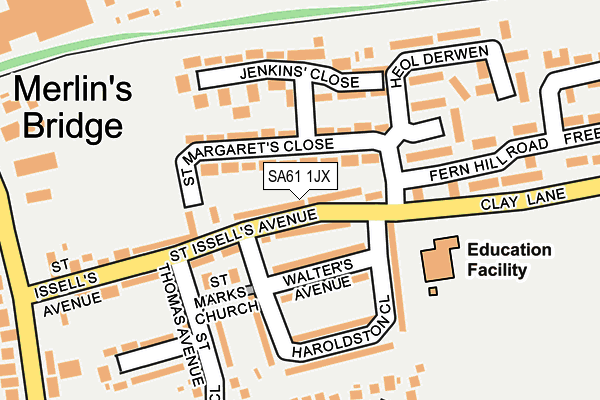 SA61 1JX map - OS OpenMap – Local (Ordnance Survey)