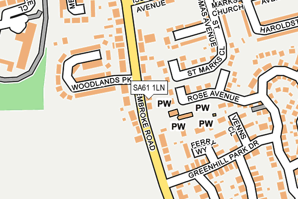SA61 1LN map - OS OpenMap – Local (Ordnance Survey)