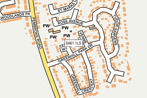 SA61 1LS map - OS OpenMap – Local (Ordnance Survey)