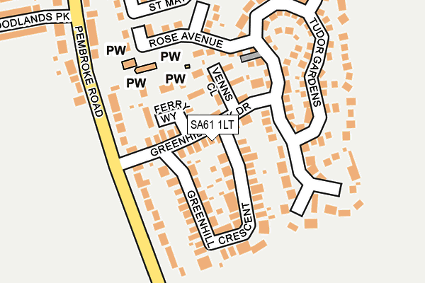 SA61 1LT map - OS OpenMap – Local (Ordnance Survey)