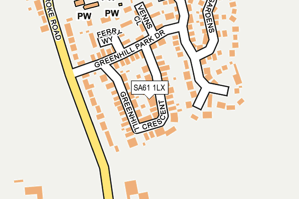 SA61 1LX map - OS OpenMap – Local (Ordnance Survey)