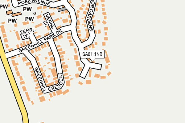 SA61 1NB map - OS OpenMap – Local (Ordnance Survey)
