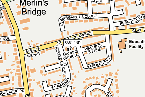 SA61 1ND map - OS OpenMap – Local (Ordnance Survey)