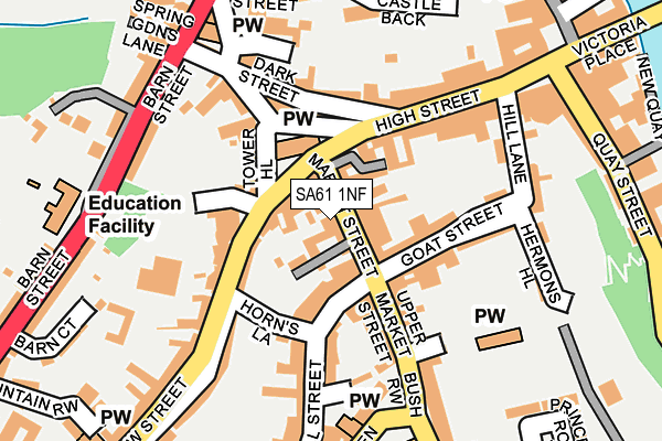 SA61 1NF map - OS OpenMap – Local (Ordnance Survey)