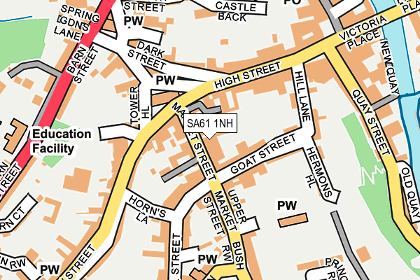 SA61 1NH map - OS OpenMap – Local (Ordnance Survey)