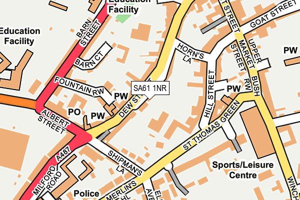 SA61 1NR map - OS OpenMap – Local (Ordnance Survey)