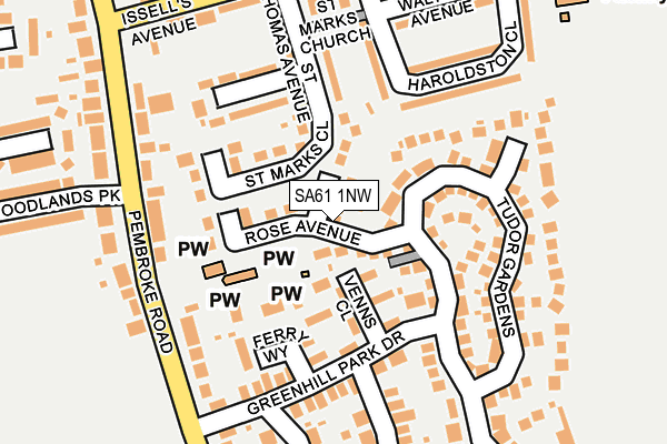 SA61 1NW map - OS OpenMap – Local (Ordnance Survey)