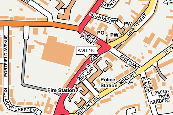 SA61 1PJ map - OS OpenMap – Local (Ordnance Survey)